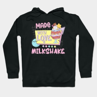 Powered By Love Milkshake Retro 80s 90s Couples Who Loves Milkshakes Hoodie